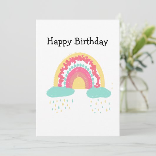 Tootsie Fruity Rainbow Happy Birthday Kaart (Staand voorkant)