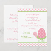 Tootsie Turtle Baby shower Invitation 4,25 x 5,5 i Kaart (Voorkant / Achterkant)