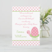 Tootsie Turtle Baby shower Invitation 5 x 7 inch Kaart (Staand voorkant)