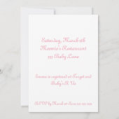 Tootsie Turtle Baby shower Invitation 5 x 7 inch Kaart (Achterkant)