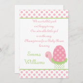 Tootsie Turtle Baby shower Invitation 5 x 7 inch Kaart (Voorkant / Achterkant)