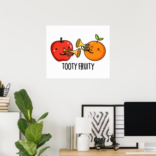 Tooty Fruity Fruit Musician Pun Poster (Thuiskantoor)