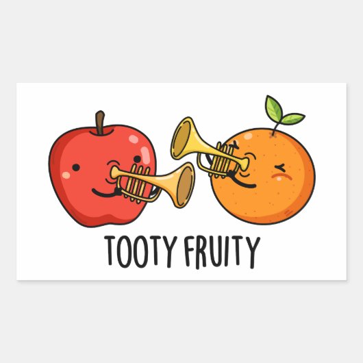 Tooty Fruity Fruit Musician Pun Rechthoekige Sticker (Voorkant)