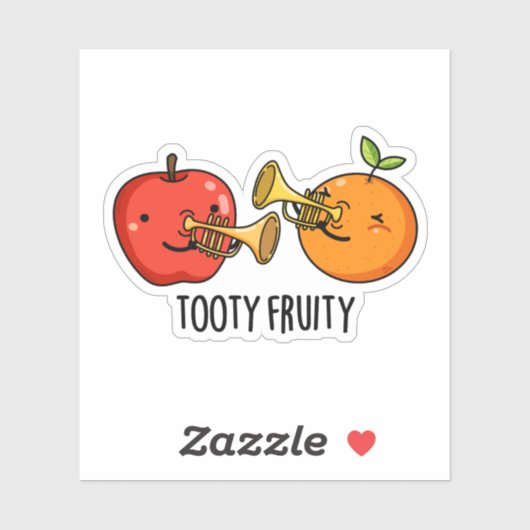 Tooty Fruity Fruit Musician Pun Sticker (Vel)