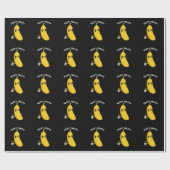 Tooty Fruity Funny Banana Fruit Pun Dark BG Cadeaupapier (Vlak)