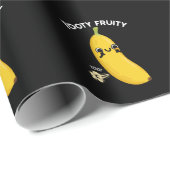 Tooty Fruity Funny Banana Fruit Pun Dark BG Cadeaupapier (Rol Hoek)
