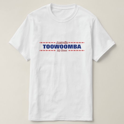 TOOWOOMBA - Mijn huis - Australië; Rode en roze ha T-shirt (Design voorkant)