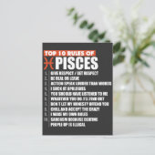 Top 10 Rules of Pisces zodiac gift horoscope Briefkaart (Staand voorkant)