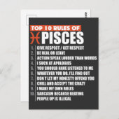 Top 10 Rules of Pisces zodiac gift horoscope Briefkaart (Voorkant / Achterkant)