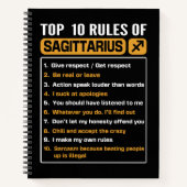 Top 10 Rules Of Sagittarius, Sagittarius Traits Ru Notitieboek (Voorkant)
