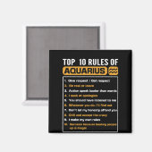 Top 10 van Aquarius, Funny Aquarius 10 Rules Magneet (Voorkant / Achterkant)