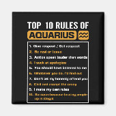 Top 10 van Aquarius, Funny Aquarius 10 Rules Magneet (Voorkant)
