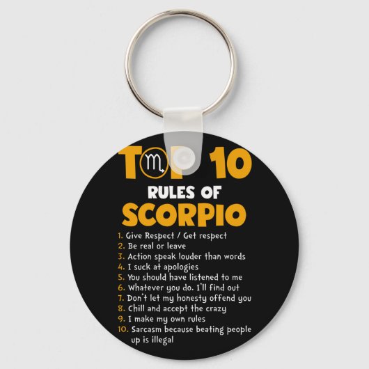 Top 10 van Scorpio Birthday Gifts Sleutelhanger (Voorkant)