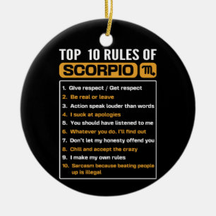 Top 10 van Scorpio, Funny Scorpio Facts, mierenjag Keramisch Ornament