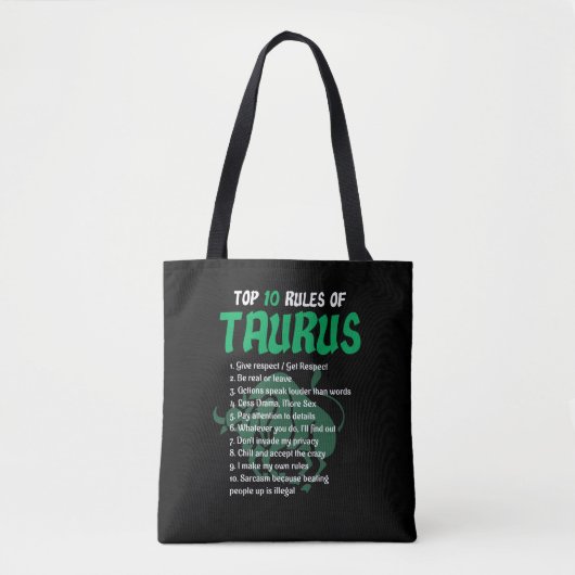 Top 10 van Taurus Zodiac Birthday Gift Tote Bag (Voorkant)