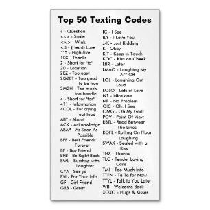 Top 50 van de Code van het Texting Magnet Kaart Magnetisch Visitekaartje