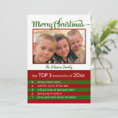 Top 5 van de kerst kaart (Staand voorkant)