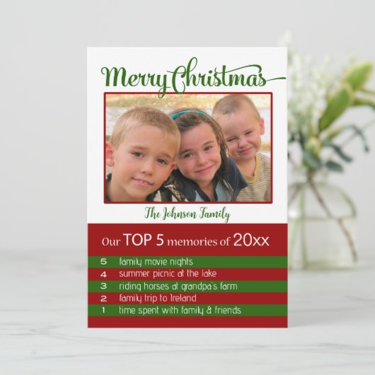 Top 5 van de kerst kaart (Staand voorkant)