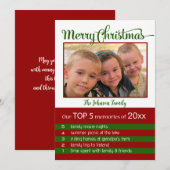 Top 5 van de kerst kaart (Voorkant / Achterkant)