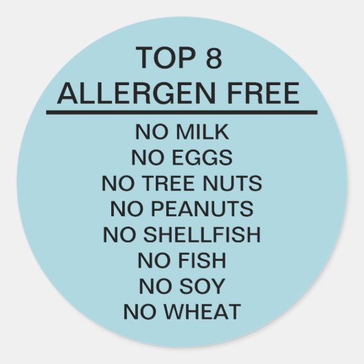 Top 8: Allgeenvrij Ronde Sticker (Voorkant)