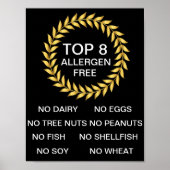 Top 8 Allgeenvrije restaurants Poster (Voorkant)