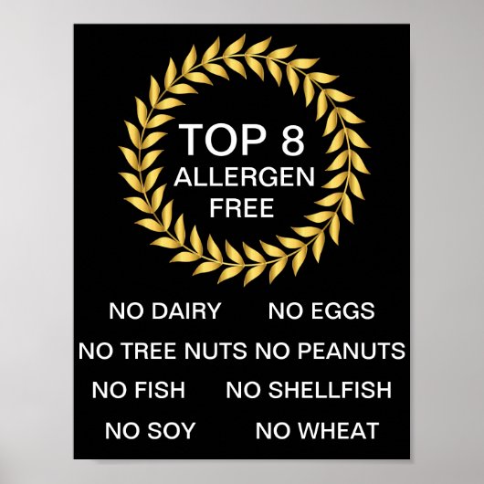 Top 8 Allgeenvrije restaurants Poster (Voorkant)