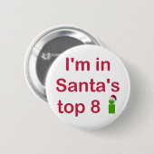 Top 8 van de kerstman ronde button 5,7 cm (Voorkant /achterkant)