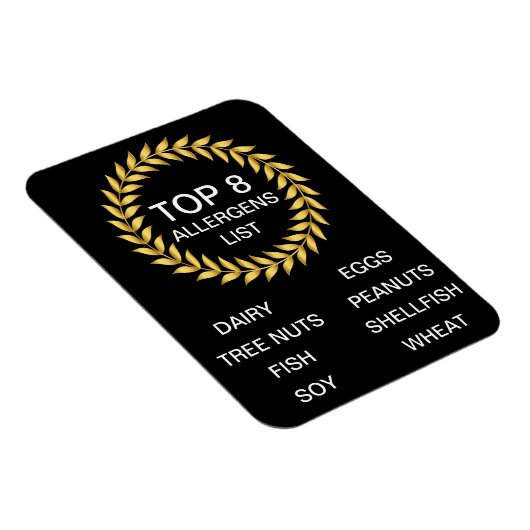 Top 8 van de lijst met allergenen Voedselallergie Magneet (Rechterzijde)