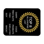 Top 8 van de lijst met allergenen Voedselallergie Magneet (Horizontaal)