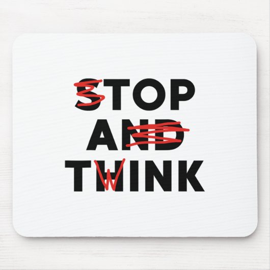 Top A Twink (Stop en Denk) Grappig Muismat (Voorkant)