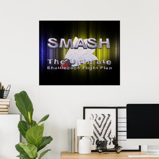 TOP Badminton Slogan Poster (Thuiskantoor)