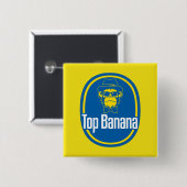 Top Banaan 2 inch vierkante knop Button 5,1 Cm (Voorkant /achterkant)