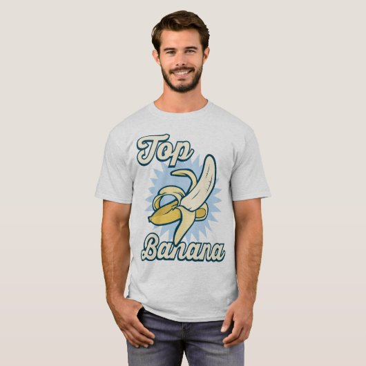 Top Banaan Nummer Een Grappige Retro Slogan T-Shir (Voorkant volledig)