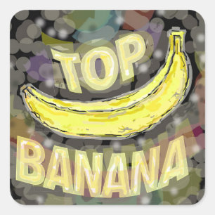 Top banaan. vierkante sticker