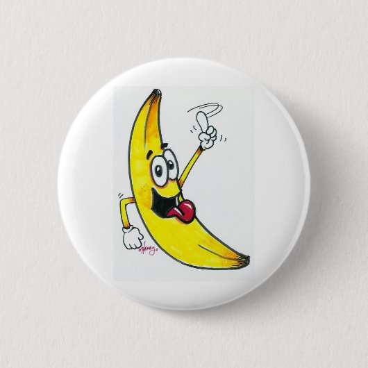 Top Banana, dansende bananencartoon Ronde Button 5,7 Cm (Voorkant)