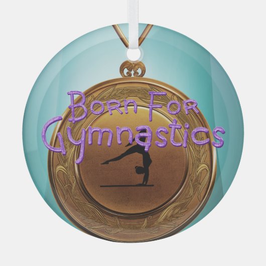 TOP Born for Gymnastics Glass Ornament (Voorkant)