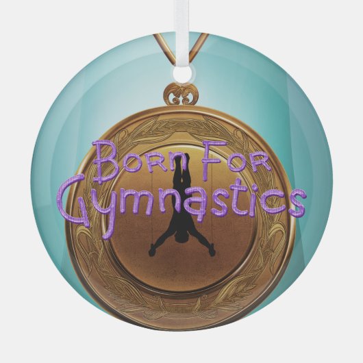 TOP Born for Gymnastics Glass Ornament (Voorkant)