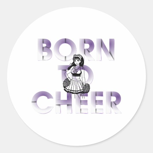 TOP Born to Cheer Ronde Sticker (Voorkant)