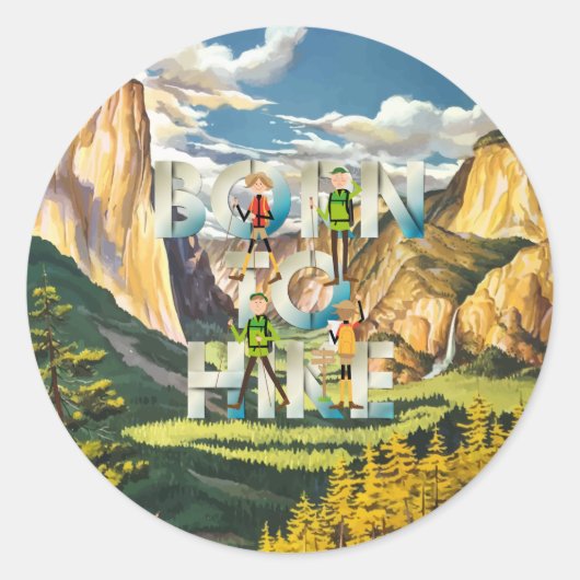 TOP Born to Hike Ronde Sticker (Voorkant)