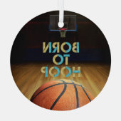 Top Born to Hoop Glass Ornament (Achterkant)
