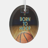 Top Born to Hoop Glass Ornament (Voorkant Rechts)