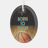 Top Born to Hoop Glass Ornament (Voorkant links)