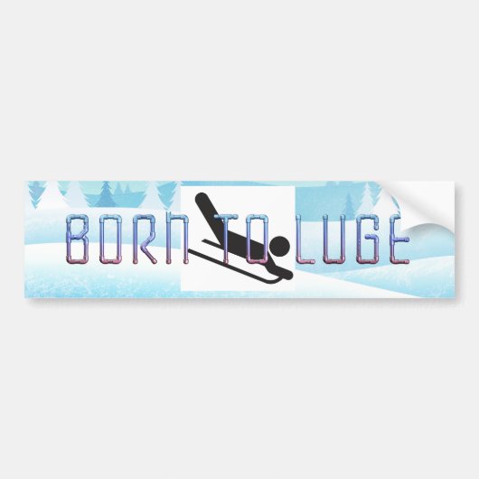 TOP Born to Luge Bumpersticker (Voorkant)