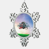 TOP Born to Play Football Tin Sneeuwvlok Ornament (Rechts)