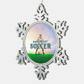 TOP Born to Play Soccer Tin Sneeuwvlok Ornament (Rechts)