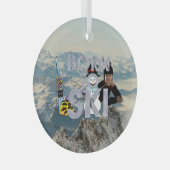 TOP Born to Ski Glass Ornament (Voorkant Rechts)