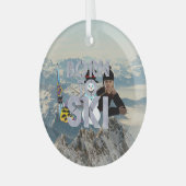 TOP Born to Ski Glass Ornament (Voorkant links)