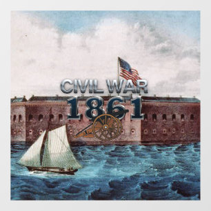 TOP Civil War 1861 Window Cling Raamsticker