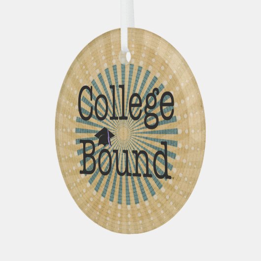 TOP College Bound Glass Ornament (Voorkant links)