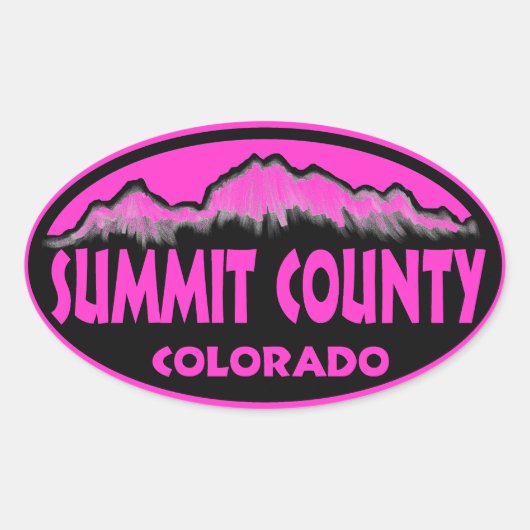 Top County Colorado roze ovaal stickers (Voorkant)